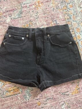 Madewell Black High-Rise Denim Shorts